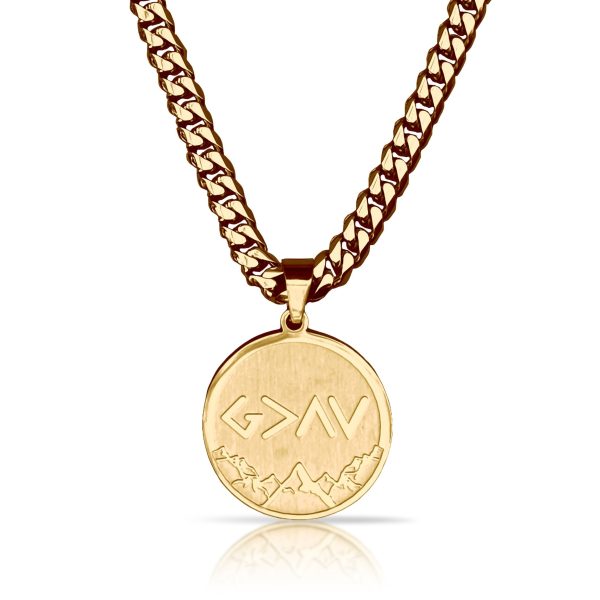 Pro God Is Greater Than The Highs and Lows Pendant Pendant - 14K Gold Plated Stainless Steel Supply