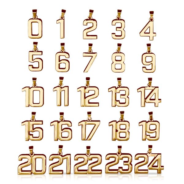 Pro Number Pendant - 14K Gold Plated Stainless Steel For Cheap - Image 3