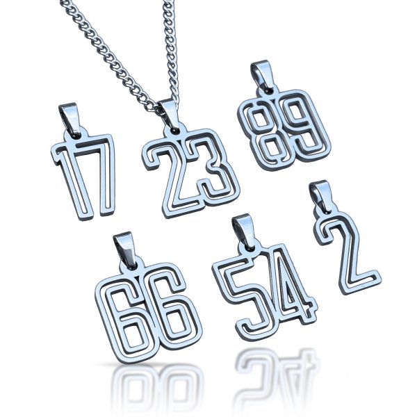 Varsity Number Pendant - Stainless Steel Sale