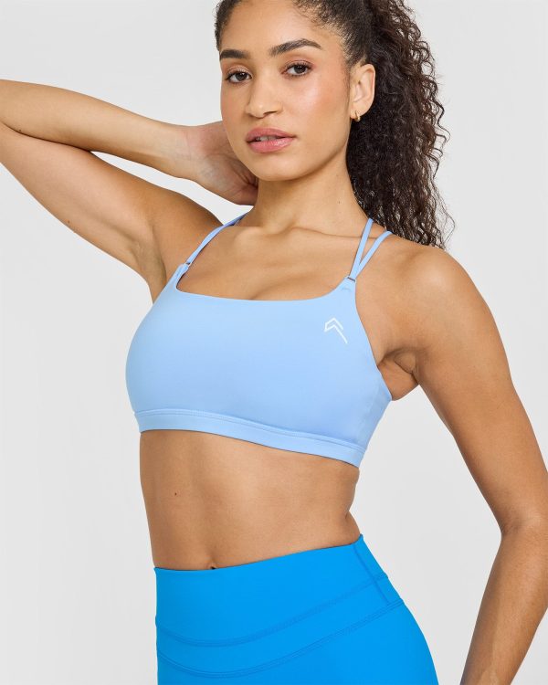 Everyday Cross Over Bralette | Powdered Blue For Sale - Image 4