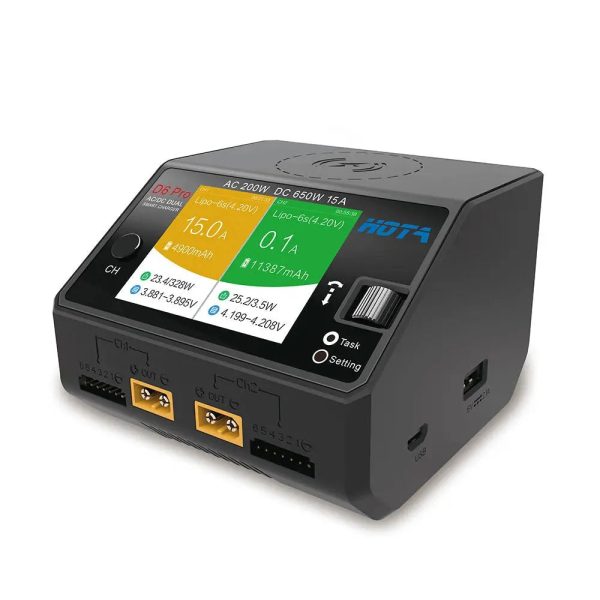 HOTA D6 Pro Dual Channel 650W 15A AC DC Battery Charger w  Wireless Cellphone Charging For Cheap - Image 2