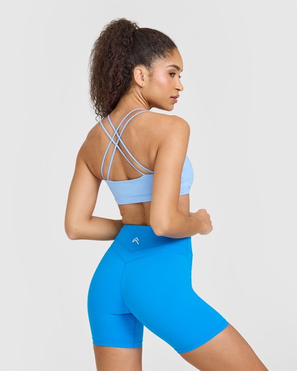 Everyday Cross Over Bralette | Powdered Blue For Sale - Image 2