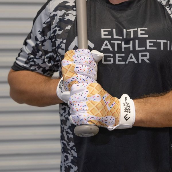 White Ice Cream Batting Gloves Fashion - Image 2