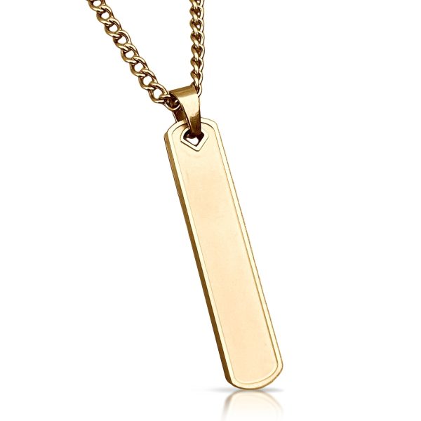 Bar Pendant - 14K Gold Plated Stainless Steel For Cheap