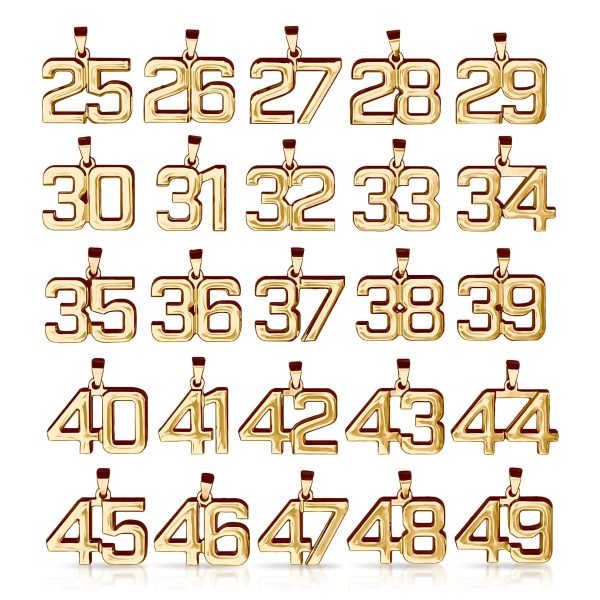 Pro Number Pendant - 14K Gold Plated Stainless Steel For Cheap - Image 4