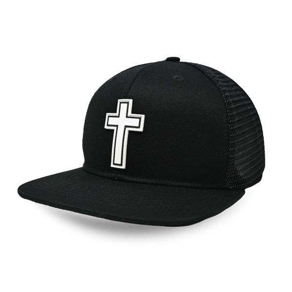 Faith Cross Black Trucker Hat Supply