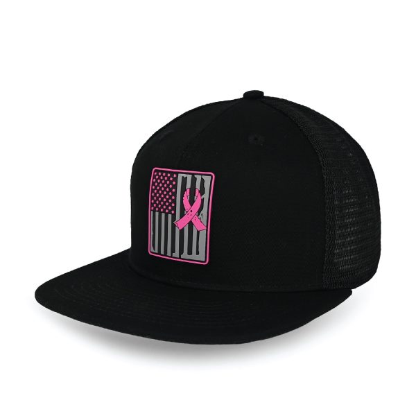 Breast Cancer Flag Trucker Hat For Discount