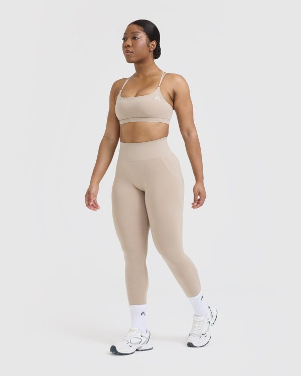 Everyday Cross Over Bralette | Mushroom Brown Fashion - Image 3