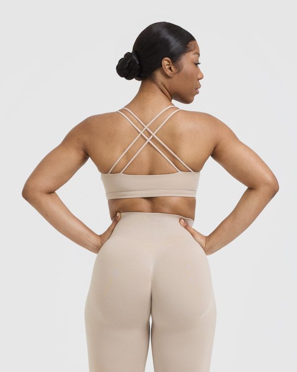 Everyday Cross Over Bralette | Mushroom Brown Fashion - Image 2