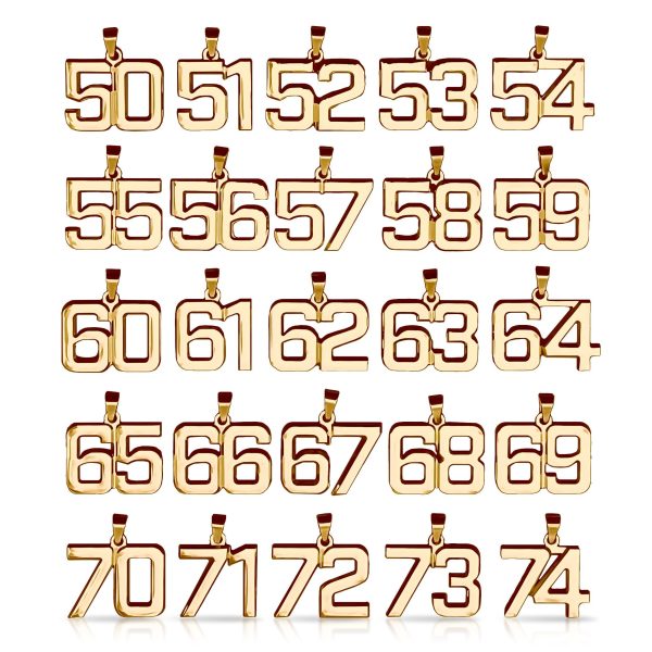 Pro Number Pendant - 14K Gold Plated Stainless Steel For Cheap - Image 5