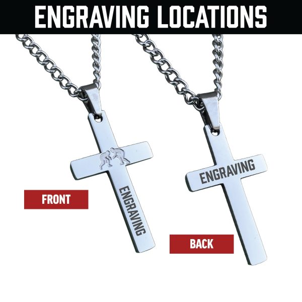 Wrestling Cross Pendant - Stainless Steel Sale - Image 3