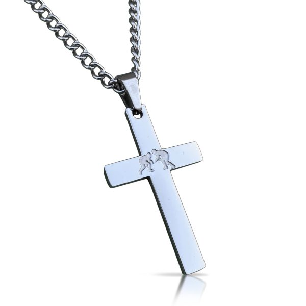 Wrestling Cross Pendant - Stainless Steel Sale